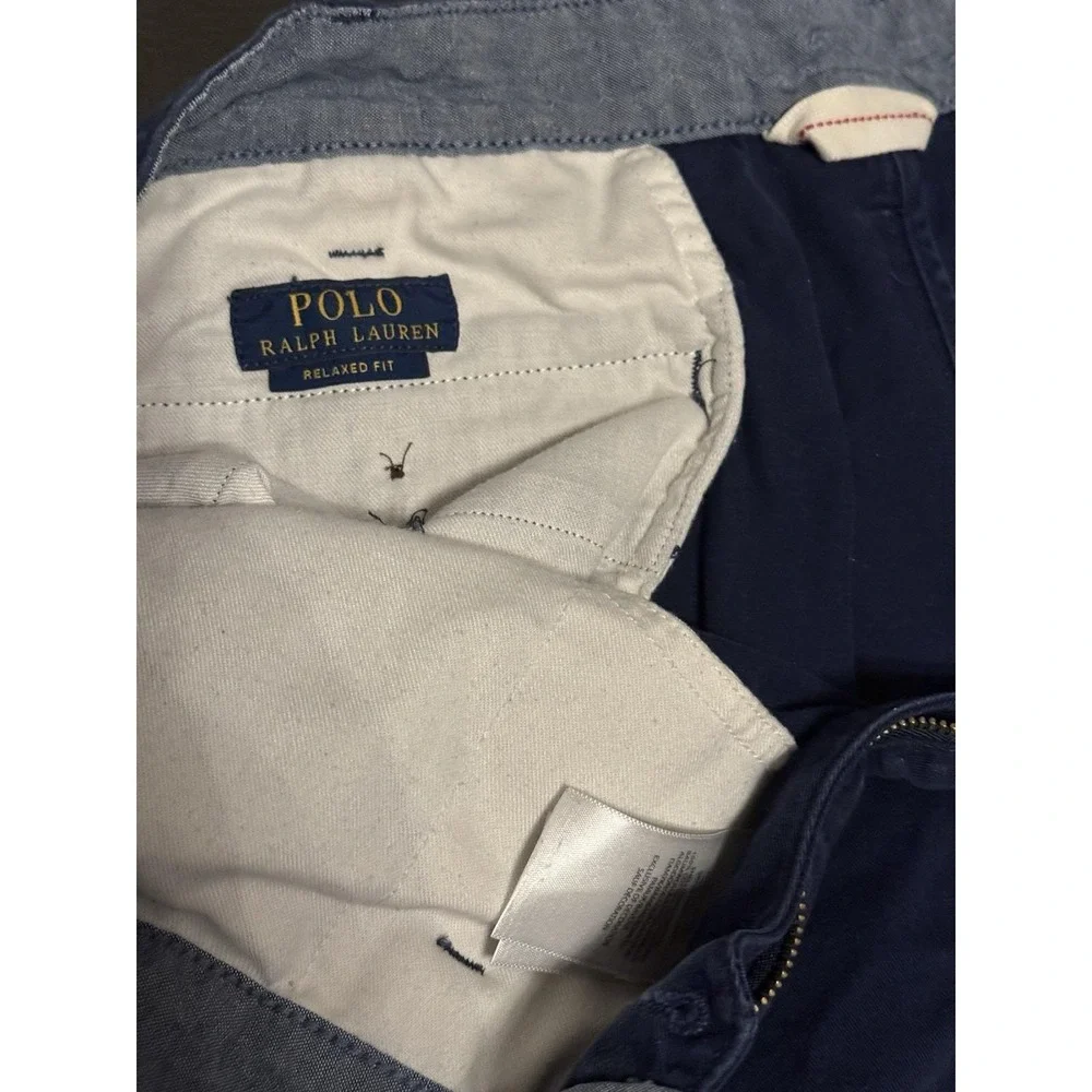 Polo Ralph Lauren Vintage Y2K Men's Navy Relaxed Fit Shorts Size 40